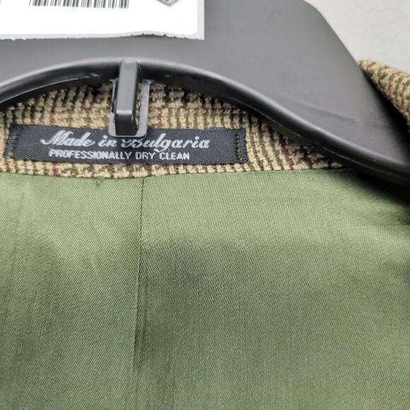 Bill Robin Son Brown Plaid Tweed Blazer Men's 42L Silk Wool Sports Coat Jacket - Picture 4 of 10